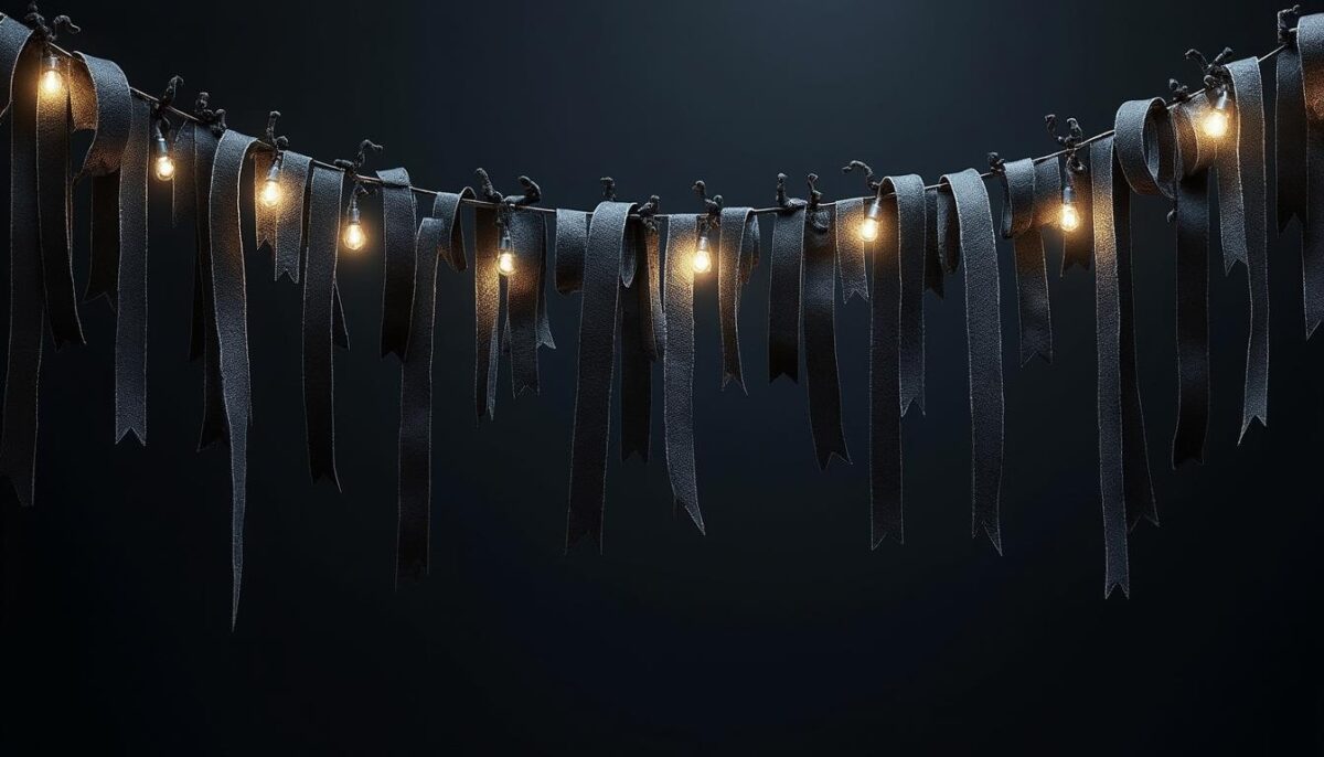 découvrez une guirlande unique, soigneusement fabriquée dans l'obscurité, alliant mystère et originalité pour illuminer vos espaces avec style.